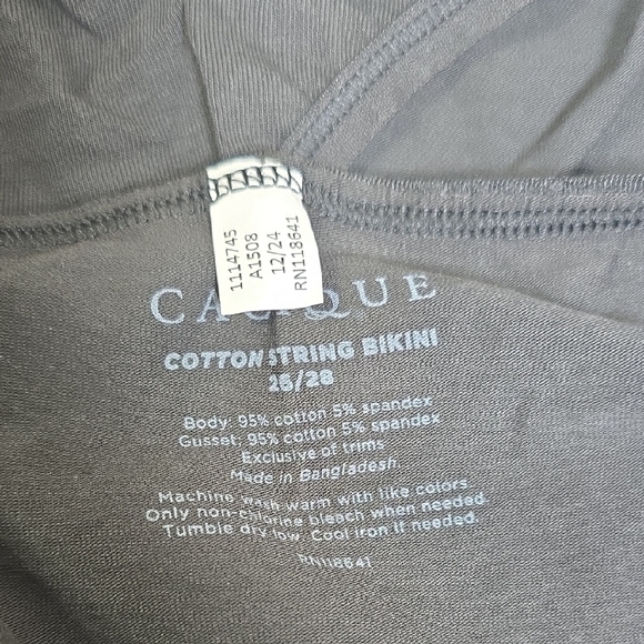 Cacique Bundle Of 2 Cotton String Bikini  Black Briefs Size 26/28 NwT. - Picture 3 of 4